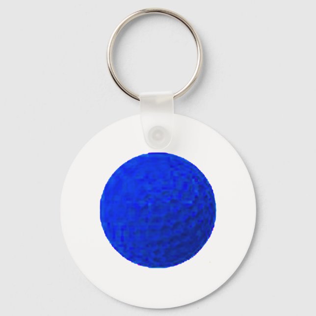Golf Ball Blue The MUSEUM Zazzle Geschenke Schlüsselanhänger (Vorderseite)