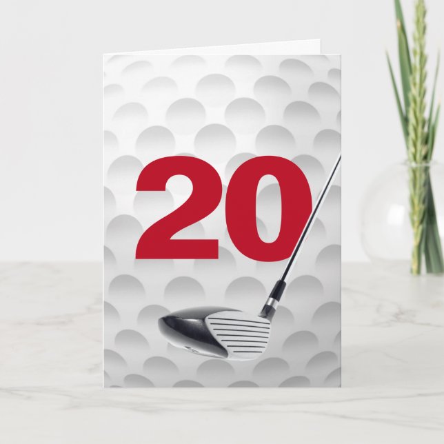 Golf Ball Design 20. Geburtstag Karte (Vorderseite)