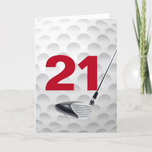 Golf Ball Design 21. Geburtstag Karte