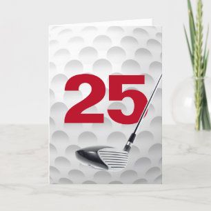 Golf Ball Design 25. Geburtstag Karte