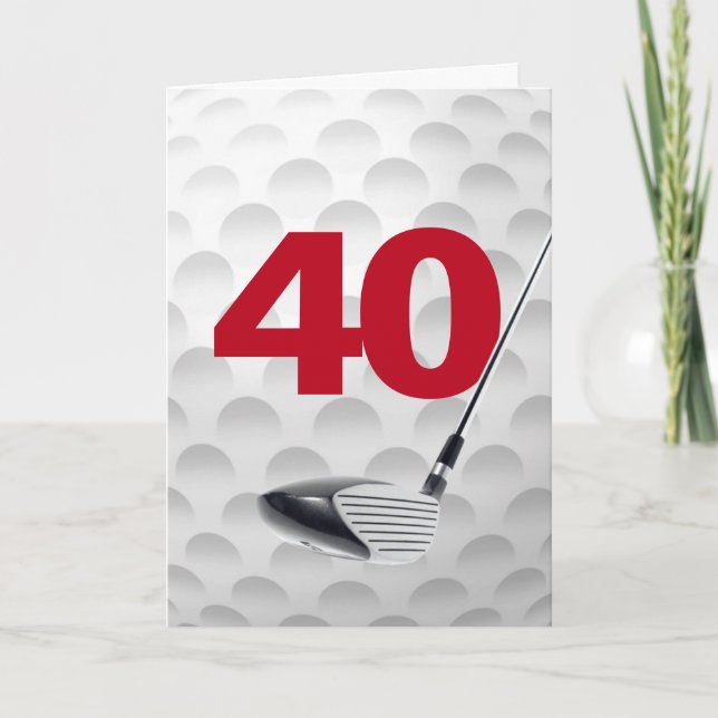Golf Ball Design 40. Geburtstag Karte (Vorderseite)