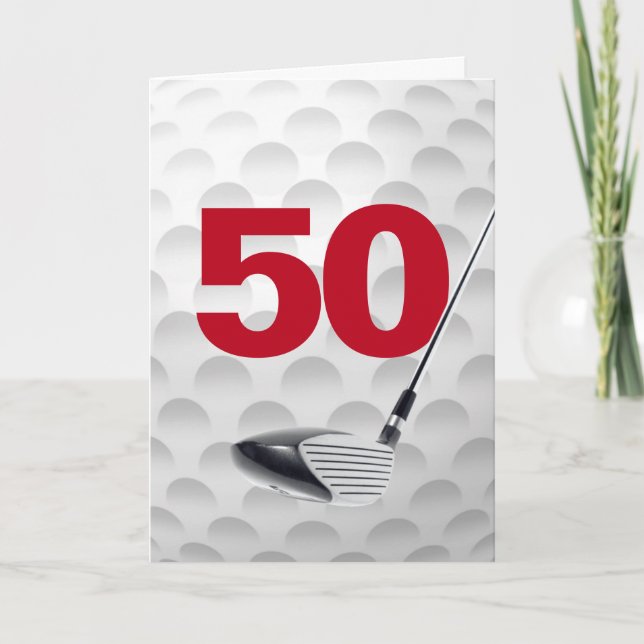 Golf Ball Design 50. Geburtstag Karte (Vorderseite)
