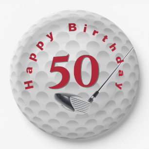 Golf Ball Design 50. Geburtstag Pappteller
