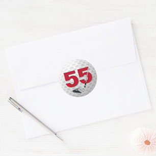 Golf Ball Design 55. Geburtstag Runder Aufkleber