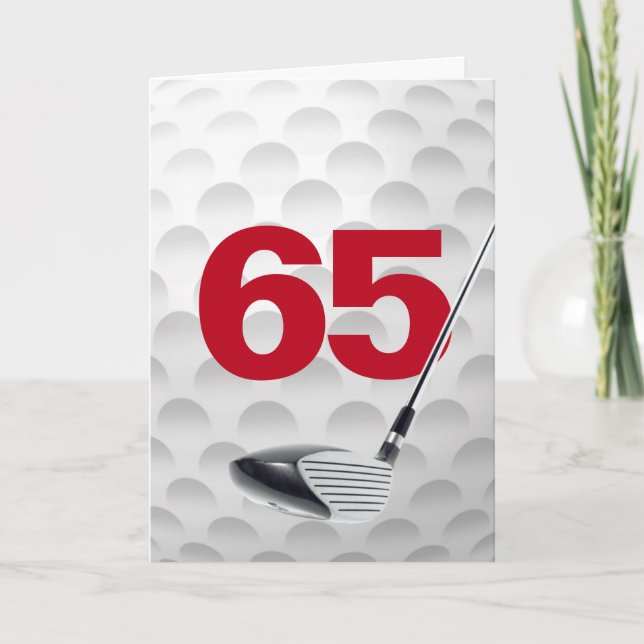 Golf Ball Design 65. Geburtstag Karte (Vorderseite)