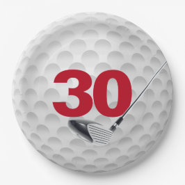 Golf Ball Design Paper Plate zum 30. Geburtstag Pappteller