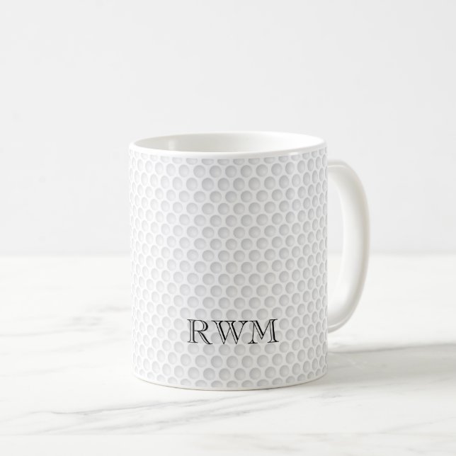 Golf Ball Dimples Classic INITIALS Sports Golfer Kaffeetasse (VorderseiteRechts)