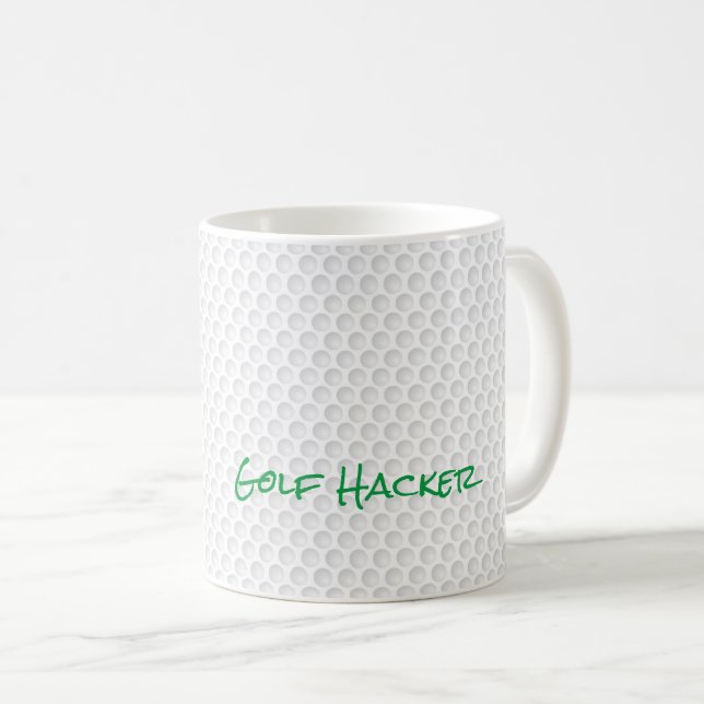 Golf Ball Dimples Hacker Vater Golfing Funny Kaffeetasse (VorderseiteRechts)