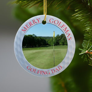 Golf Ball Dimples Merry Golfmas Name Golfer Foto Keramikornament