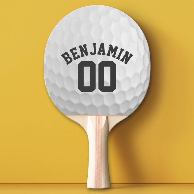 Golf Ball Dimples mit Individuelle Name Nummer Tischtennis Schläger (Custom Ping Pong Paddle with a Sports Theme)