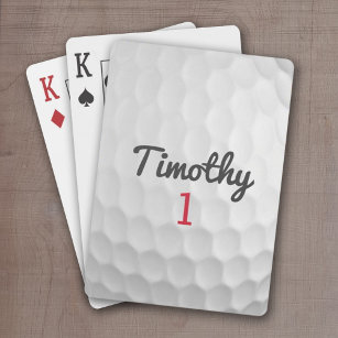 Golf Ball Dimples mit schwarzem Namen Spielkarten