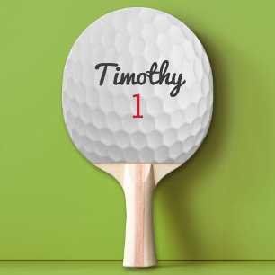 Golf Ball Dimples mit schwarzem Namen Tischtennis Schläger