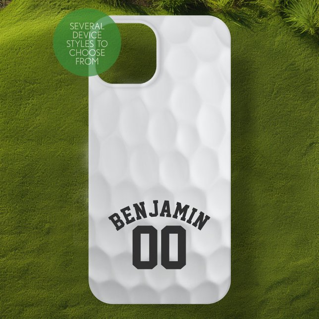 Golf Ball Dimples und Individuelle Name Nummer Case-Mate iPhone Hülle (Personalized Golf Phone Case)