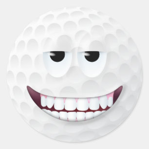 Golf Ball Face 2 Runder Aufkleber