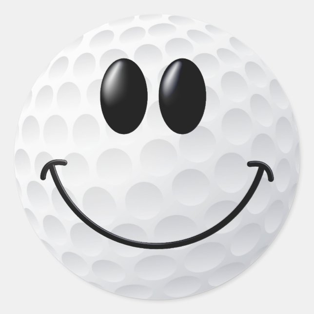 Golf Ball Face Runder Aufkleber (Vorderseite)