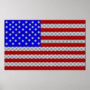 Golf Ball Flag Poster