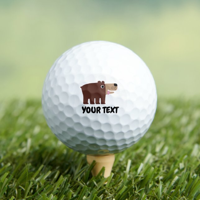 Golf ball for kids with brown bear cub cartoon (Insitu T-Shirt)