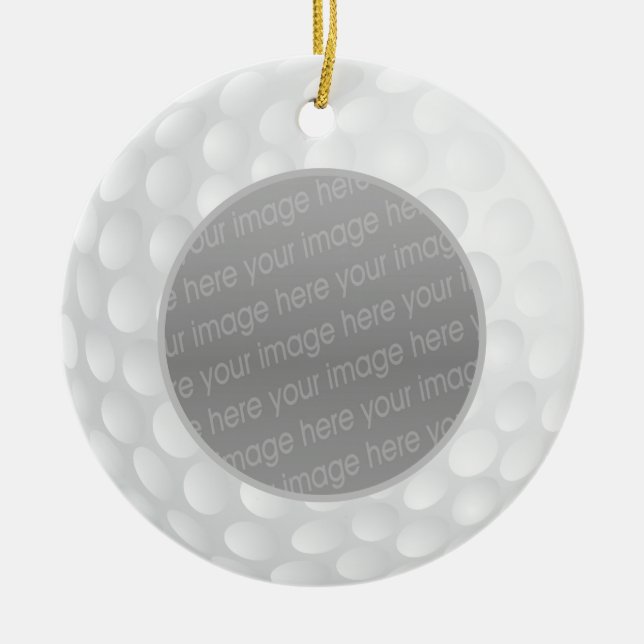 Golf Ball Foto Keramik Ornament (Vorne)