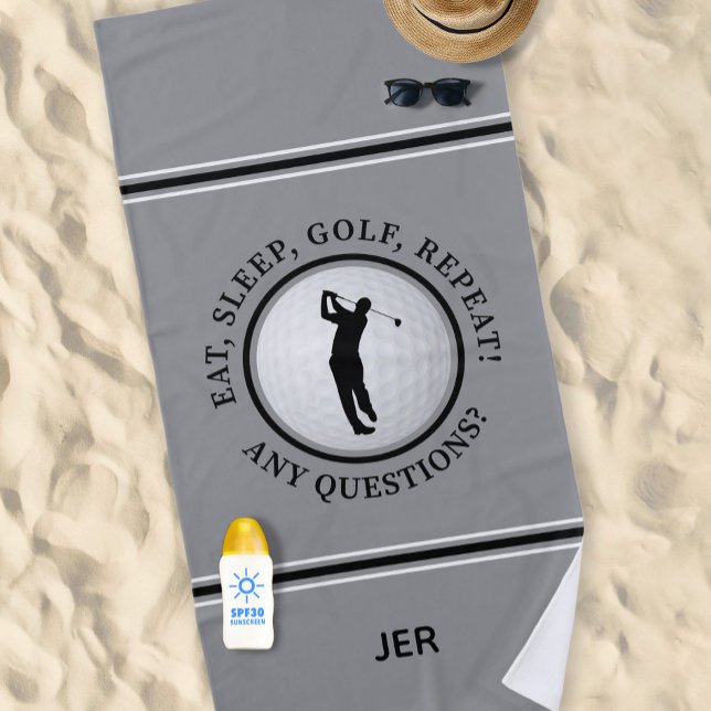 Golf Ball Funny Zitat Custom Text Golfer Geschenk  Strandtuch (Golf Ball Funny Quote Custom Text Golfer Gift Gray Beach Towel)