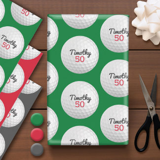 Golf Ball Geburtstagsparty - 50. oder anderes Jahr Geschenkpapier Set