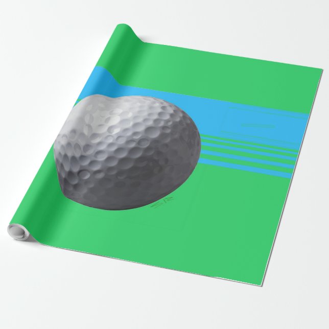 Golf Ball glänzendes Papier groß Geschenkpapier (Ungerollt)