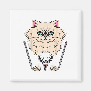 Golf Ball Golf Club Golf Club Golfer Persische Kat Magnet