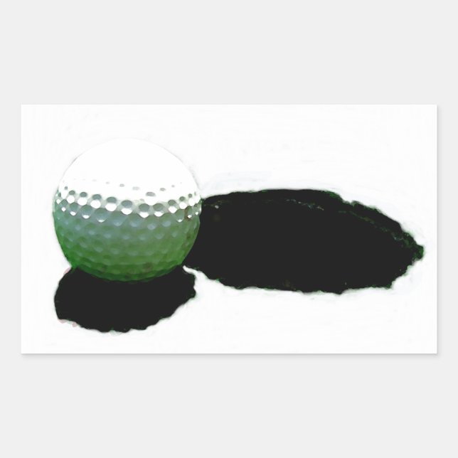 Golf Ball & Hole Rechteckiger Aufkleber (Vorderseite)