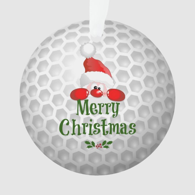 Golf Ball Holiday Design, Frohe Weihnachten, Ornament (Vorderseite)
