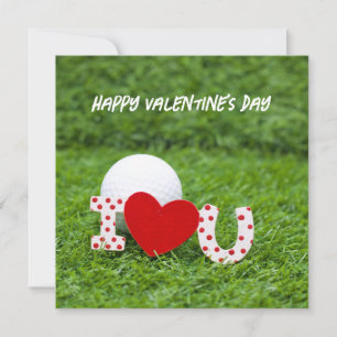 Golf Ball I Liebe Sie grün Happy Valentine's Day Feiertagskarte