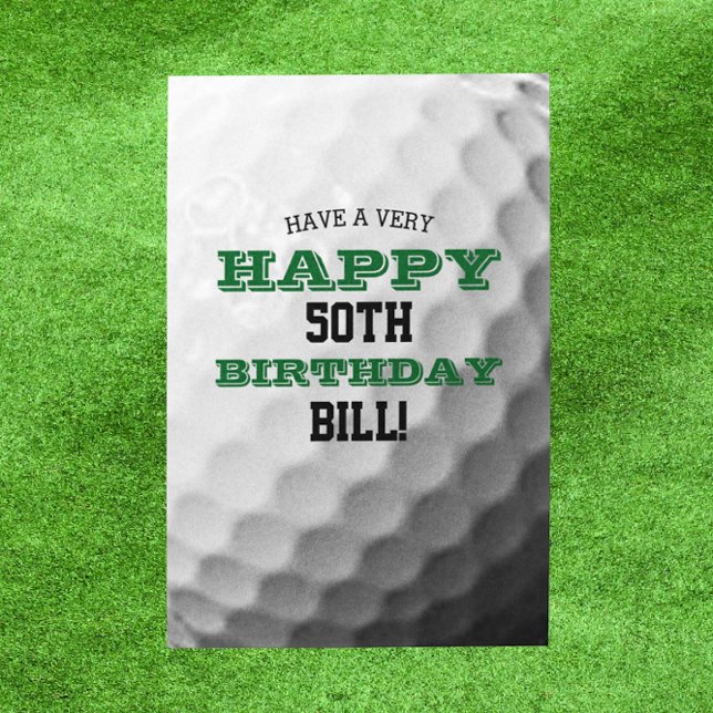 Golf Ball Ihren Namen und Geburtstag hinzufügen Karte (Von Creator hochgeladen)