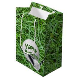 Golf Ball im Gras Geburtstag Mittlere Geschenktüte