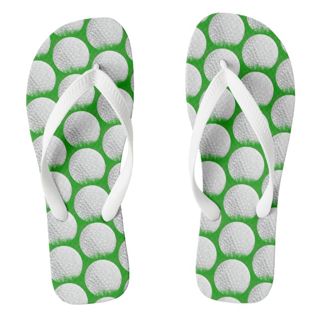 Golf Ball im Grasmuster Flip Flops (Fußbett)