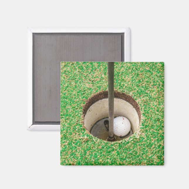 Golf Ball in Hole Magnet (Vorderseite/Rückseite)