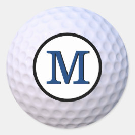 Golf Ball individuell anpassbares Monogramm Blau Runder Aufkleber