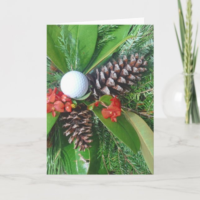 Golf Ball Kiefernzapfen und Evergreens Weihnachten (Vorderseite)