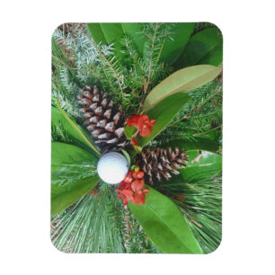 Golf Ball Kiefernzapfen und Evergreens Weihnachten Magnet