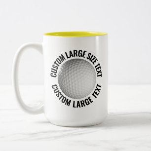 Golf Ball & Large Text GELB 425g Custom Zweifarbige Tasse