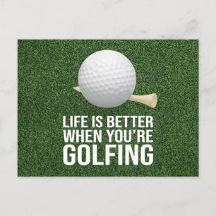 Golf Ball Life ist besser, wenn Sie Golf spielen Postkarte