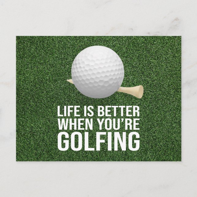 Golf Ball Life ist besser, wenn Sie Golf spielen Postkarte (Vorderseite)