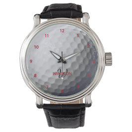 Golf Ball Look Personalisiert Monogram Armbanduhr