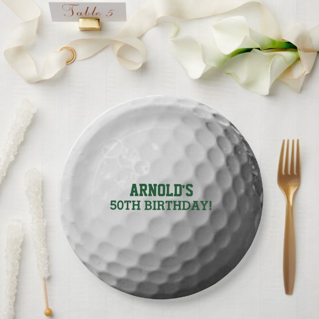 Golf Ball Look Personalized Pappteller (Hochzeit)