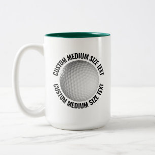 Golf Ball & Medium Text JÄGERGRÜN 425g Custom Zweifarbige Tasse