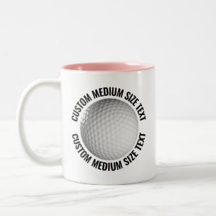 Golf Ball & Medium Text PINK 11oz Individuell Zweifarbige Tasse