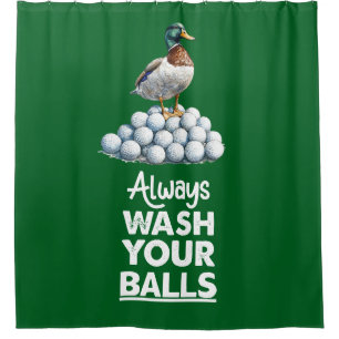 Golf Ball mit Ente Golfer waschen immer Ihre Bälle Duschvorhang