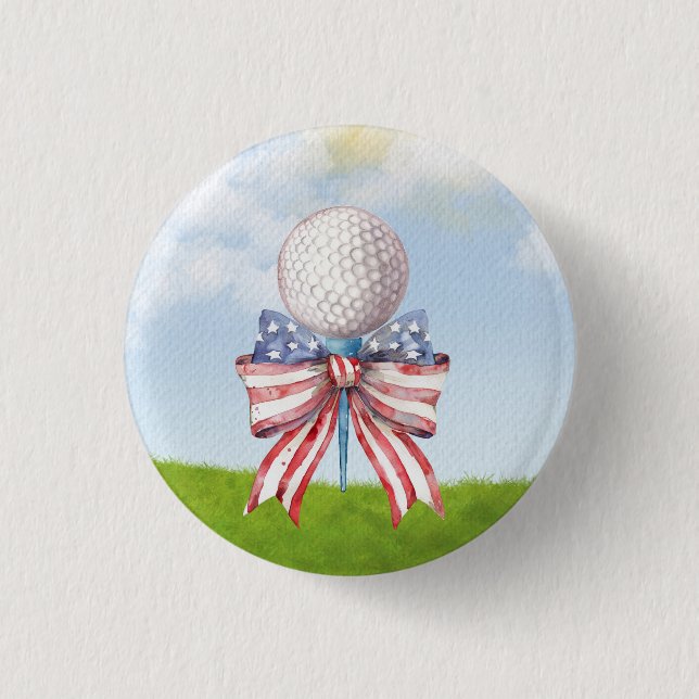 Golf Ball mit Fahne der amerikanischen Ribbon Wass Button (Vorderseite)