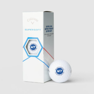Golf Ball mit Namen ( Blue Monogram )