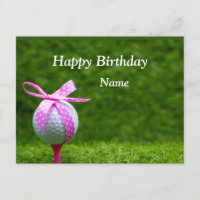 Golf Ball mit rosa Band Frau Golfer Geburtstag
