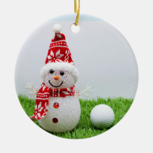 Golf Ball mit Snowman sind für Golfers Weihnachten Keramik Ornament