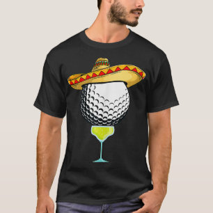 Golf Ball mit Sombrero und Margarita Golfer T-Shirt