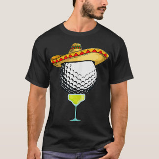 Golf Ball mit Sombrero und Margarita Golfer T-Shirt